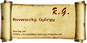 Rovenszky György névjegykártya