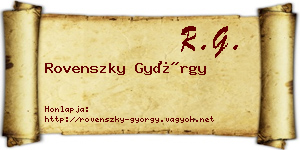 Rovenszky György névjegykártya