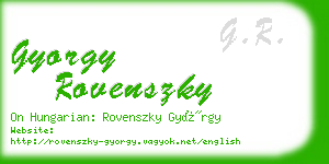 gyorgy rovenszky business card